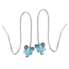 Chain Earrings Blue Butterfly Silver 925