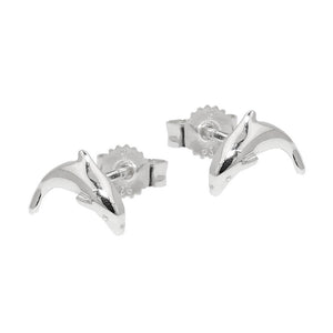 Earrings Dolphins Shiny Silver 925