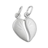 2 Heart Halves Separable Friendship Pendant Silver 925