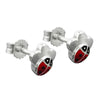 Studs Ladybird On Flower Silver 925