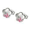 Stud Earrings Flower With Butterfly Silver 925