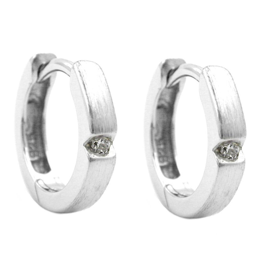 Hoop Earrings 12mm Zirconia Silver 925