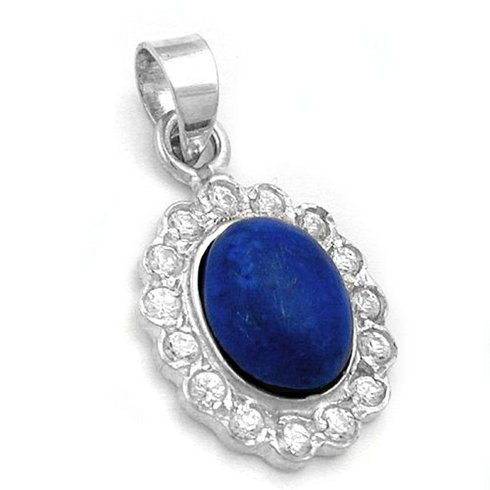 Pendant Zirconia And Lapis Silver 925