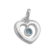 Pendant Heart Blue Topaz Silver 925