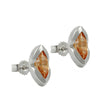 Stud Earrings Cz Champagne Silver 925