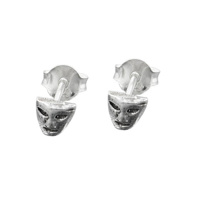 Stud Earrings Mask Silver 925