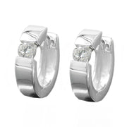 Hoop Earrings Cubic Zirconia Silver 925