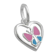 Pendant Heart Butterfly Silver 925