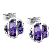 Earrings Bead Amethyst Silver 925