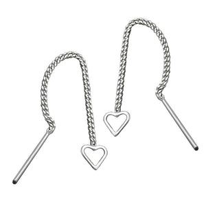 Chain Earrings with Hearts Silver 925