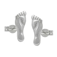 Earrings Feet Polished Silver 925