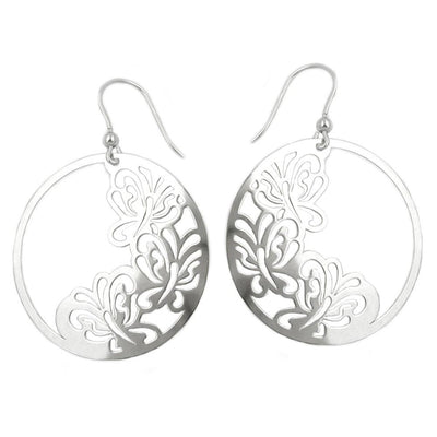 Hook Earrings Butterfly Silver 925