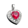 Pendant Heart Zirconia Crystals Silver 925