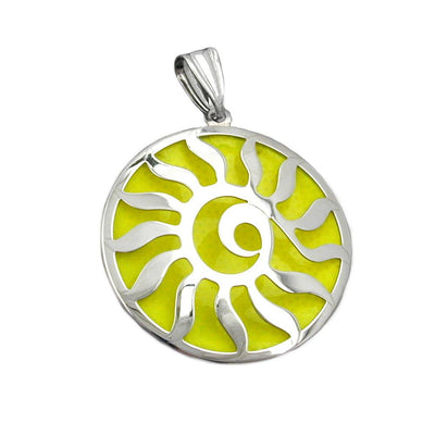 Pendant Sun Luminous Yellow Silver 925