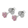 Earring Studs Zirconia Pink Silver 925