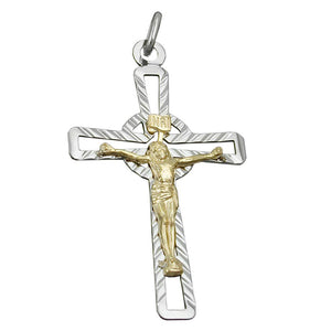 Pendant Cruzifix Two Tone Silver 925