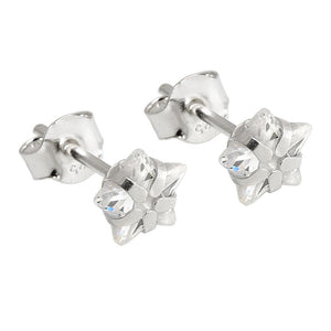 Earring Studs Zirconia White Silver 92