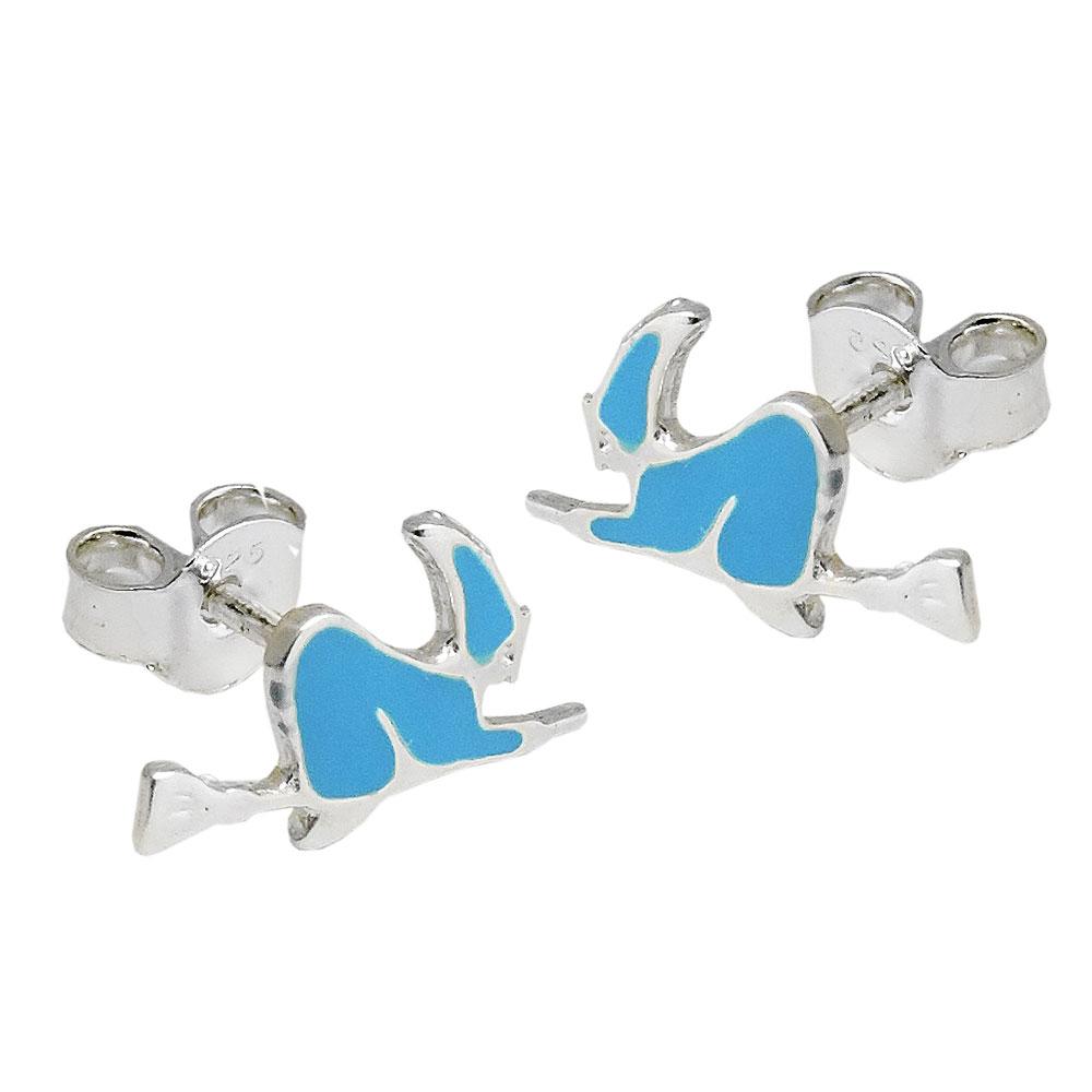 Earrings Studs Witch Blue Silver 925