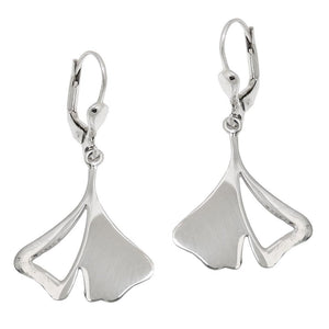 Leverback Earrings Ginkgo Leaf 925