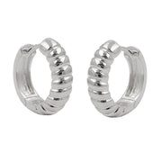 Hinged Hoop Earrings 15x4mm Silver 925