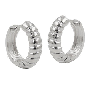 Hinged Hoop Earrings 16x5mm Silver 92