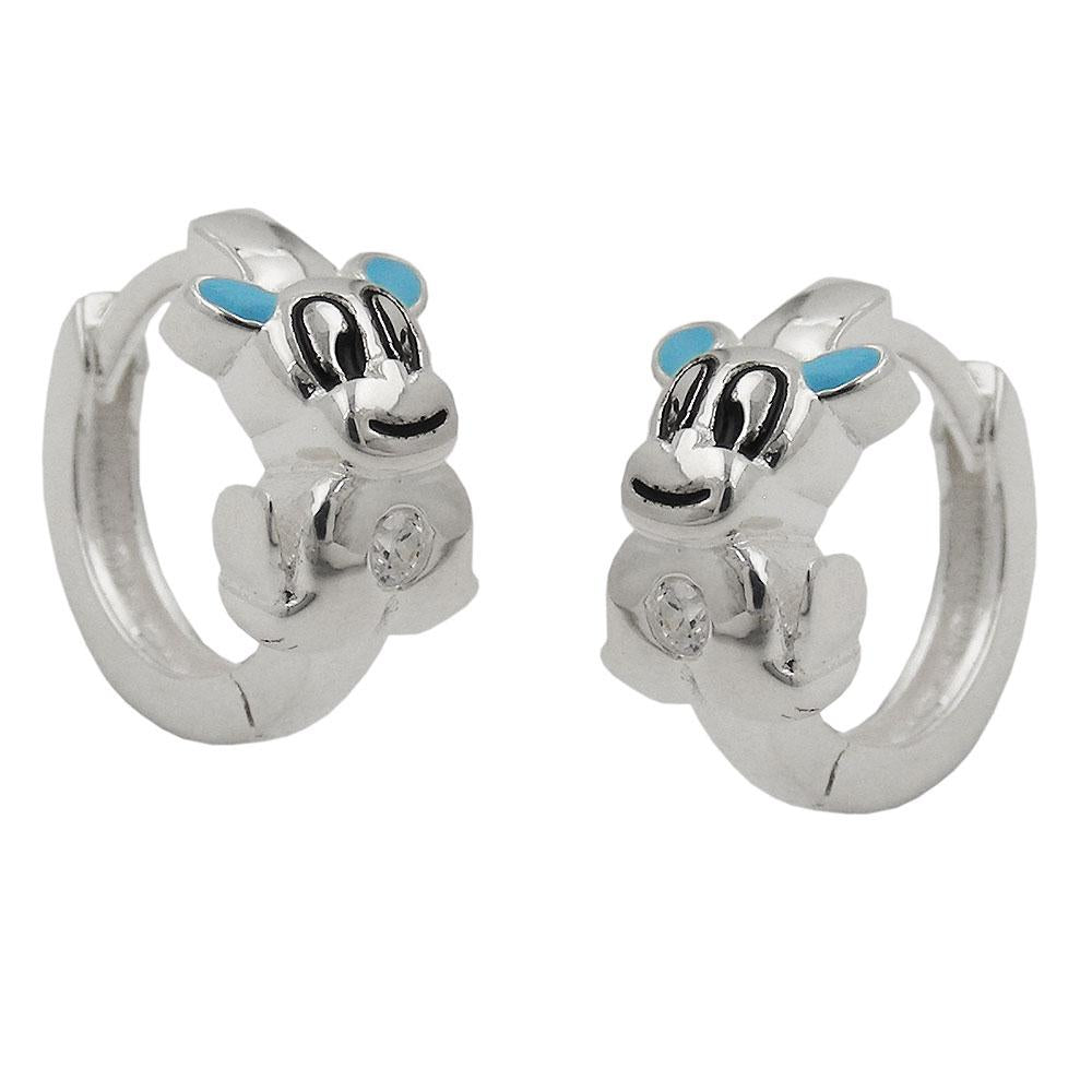 Hoop Earrings Little Dog Silver 925