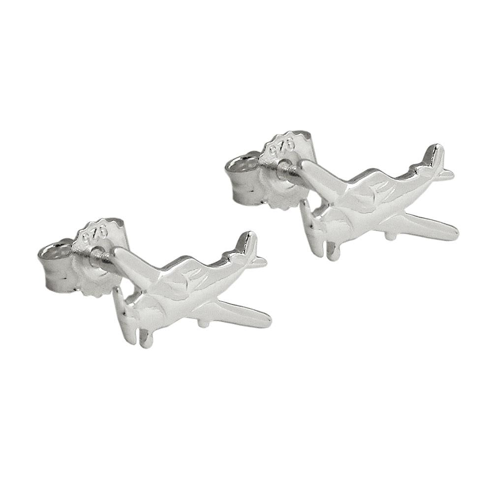 Stud Earrings Little Plane Silver 925