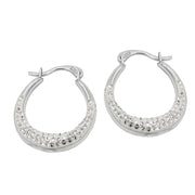 Hoop Earrings Glass Stones Silver 925