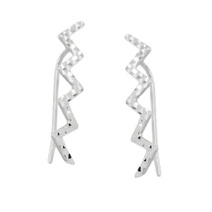 Ear Cuffs Earrings Zigzag Silver 925