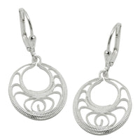 Leverback Earrings Round Silver 925