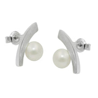 Earrings Bow Imitation Pearl Silver 925