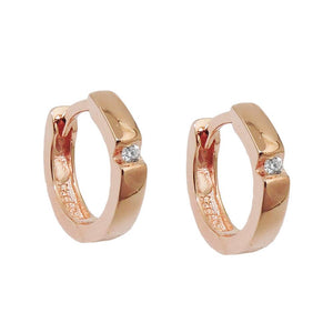 Hoop Earrings Red-goldplated Silver 925