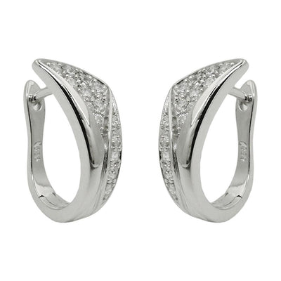 Hoop Earrings Zirconias Silver 925