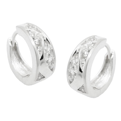 Earring Hoops With Zirconia Silver 925