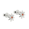 Stud Earring Zirconia Red Silver 925