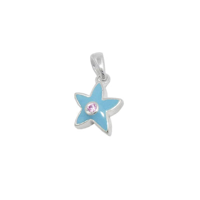 Pendant Star Blue Zirconia Silver 925