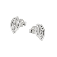 Stud Earring Leaf Zirconia Silver 925