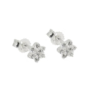 Stud Earring Flower Zirconia Silver 925