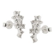 Stud Earring Flower Zirconia Silver 925