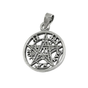 Pendant Pentagram Oxidated Silver 925