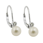 Earring Leverback With Pearl Silver 925