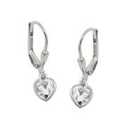 Leverback Earrings Heart Silver 925