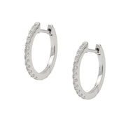 Hoop Earrings Zirconia White Silver 925