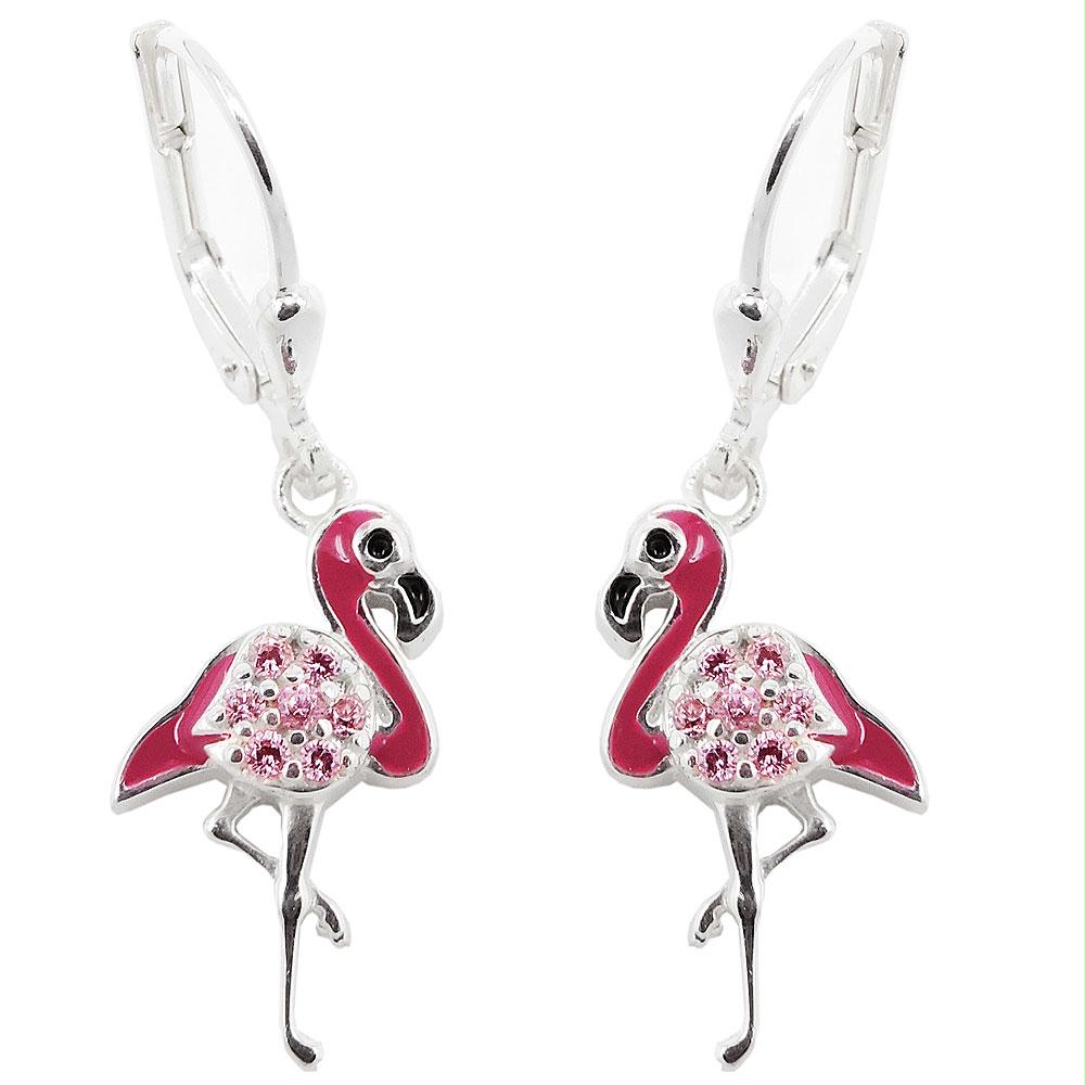 Leverback Earrings Flamingo Silver 925