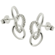 Stud Earrings With 3 Ellipses Silver 925