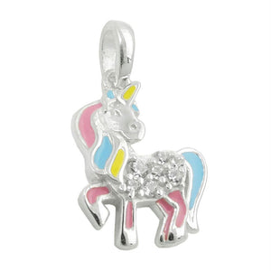 Pendant Unicorn Multicolored Silver 925