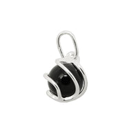 Pendant Wrapped Onyx Bead Silver 925