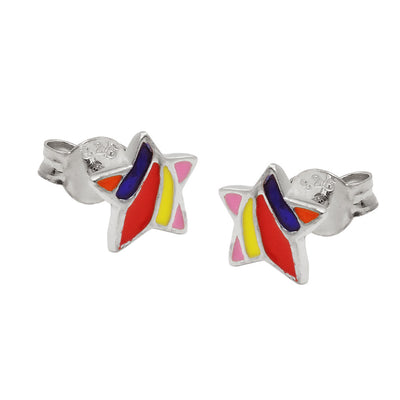 Earrings Studs Star Multi Silver 925