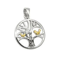 Pendant Tree Of Live Bicolor Silver 925