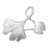 Brooch Double Ginkgo Leaf Silver 925